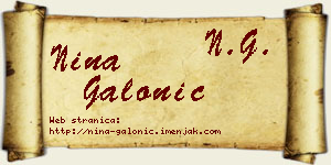 Nina Galonić vizit kartica